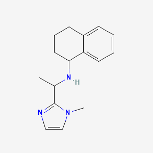 molecular formula C16H21N3 B7578363 N-[1-(1-methylimidazol-2-yl)ethyl]-1,2,3,4-tetrahydronaphthalen-1-amine 