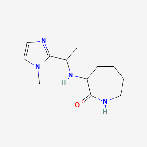 molecular formula C12H20N4O B7578366 3-[1-(1-Methylimidazol-2-yl)ethylamino]azepan-2-one 