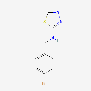 molecular formula C9H8BrN3S B7578374 N-[(4-bromophenyl)methyl]-1,3,4-thiadiazol-2-amine 