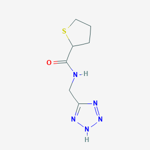 molecular formula C7H11N5OS B7578380 N-(2H-tetrazol-5-ylmethyl)thiolane-2-carboxamide 