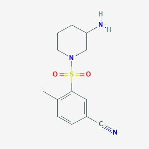 molecular formula C13H17N3O2S B7578384 3-(3-Aminopiperidin-1-yl)sulfonyl-4-methylbenzonitrile 