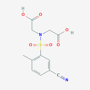 molecular formula C12H12N2O6S B7578389 2-[Carboxymethyl-(5-cyano-2-methylphenyl)sulfonylamino]acetic acid 