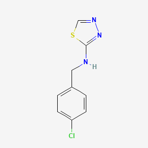 molecular formula C9H8ClN3S B7578396 N-[(4-chlorophenyl)methyl]-1,3,4-thiadiazol-2-amine 