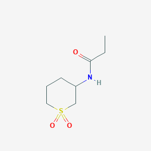 molecular formula C8H15NO3S B7578408 N-(1,1-dioxothian-3-yl)propanamide 
