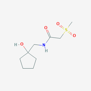 molecular formula C9H17NO4S B7578412 N-[(1-hydroxycyclopentyl)methyl]-2-methylsulfonylacetamide 