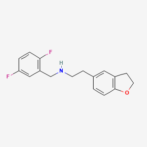 molecular formula C17H17F2NO B7578416 N-[(2,5-difluorophenyl)methyl]-2-(2,3-dihydro-1-benzofuran-5-yl)ethanamine 