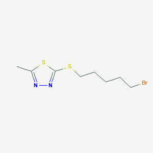 molecular formula C8H13BrN2S2 B7578434 2-(5-Bromopentylsulfanyl)-5-methyl-1,3,4-thiadiazole 