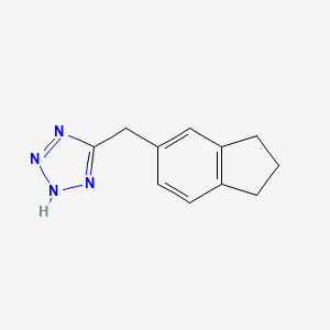 molecular formula C11H12N4 B7578436 5-(2,3-dihydro-1H-inden-5-ylmethyl)-2H-tetrazole 