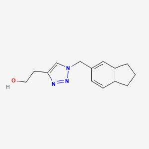 molecular formula C14H17N3O B7578457 2-[1-(2,3-dihydro-1H-inden-5-ylmethyl)triazol-4-yl]ethanol 