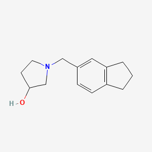 molecular formula C14H19NO B7578478 1-((2,3-Dihydro-1H-inden-5-yl)methyl)pyrrolidin-3-ol 