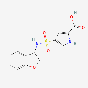 molecular formula C13H12N2O5S B7578489 4-(2,3-dihydro-1-benzofuran-3-ylsulfamoyl)-1H-pyrrole-2-carboxylic acid 