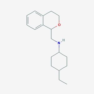 molecular formula C18H27NO B7578494 N-(3,4-dihydro-1H-isochromen-1-ylmethyl)-4-ethylcyclohexan-1-amine 