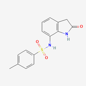 molecular formula C15H14N2O3S B7578496 Benzenesulfonamide, 4-methyl-N-(2-oxo-2,3-dihydro-1H-indol-7-yl)- 