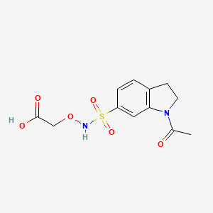 molecular formula C12H14N2O6S B7578498 2-[(1-Acetyl-2,3-dihydroindol-6-yl)sulfonylamino]oxyacetic acid 