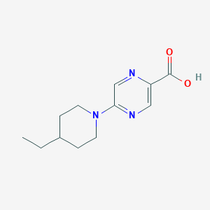 molecular formula C12H17N3O2 B7578532 5-(4-Ethylpiperidin-1-yl)pyrazine-2-carboxylic acid 