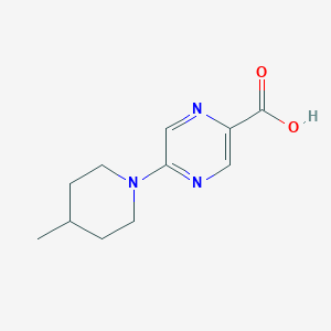 molecular formula C11H15N3O2 B7578547 5-(4-Methylpiperidin-1-yl)pyrazine-2-carboxylic acid 