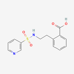 molecular formula C14H14N2O4S B7578557 2-[2-(Pyridin-3-ylsulfonylamino)ethyl]benzoic acid 