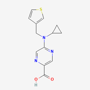 molecular formula C13H13N3O2S B7578565 5-[Cyclopropyl(thiophen-3-ylmethyl)amino]pyrazine-2-carboxylic acid 