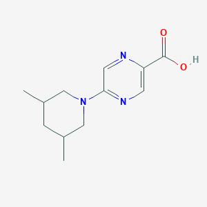 molecular formula C12H17N3O2 B7578582 5-(3,5-Dimethylpiperidin-1-yl)pyrazine-2-carboxylic acid 