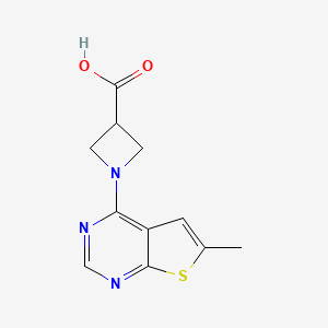 molecular formula C11H11N3O2S B7578611 1-(6-Methylthieno[2,3-d]pyrimidin-4-yl)azetidine-3-carboxylic acid 