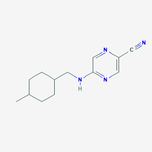 molecular formula C13H18N4 B7578646 5-[(4-Methylcyclohexyl)methylamino]pyrazine-2-carbonitrile 