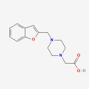 molecular formula C15H18N2O3 B7578661 2-[4-(1-Benzofuran-2-ylmethyl)piperazin-1-yl]acetic acid 
