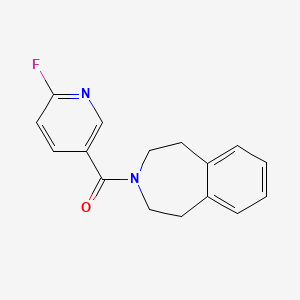 molecular formula C16H15FN2O B7578674 (6-Fluoropyridin-3-yl)-(1,2,4,5-tetrahydro-3-benzazepin-3-yl)methanone 