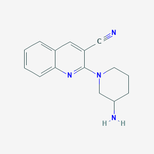 molecular formula C15H16N4 B7578689 2-(3-Aminopiperidin-1-yl)quinoline-3-carbonitrile 