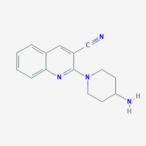 molecular formula C15H16N4 B7578690 2-(4-Aminopiperidin-1-yl)quinoline-3-carbonitrile 