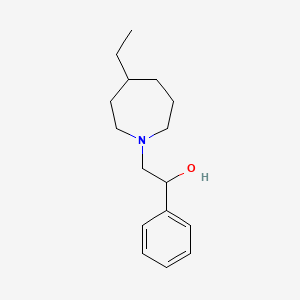 molecular formula C16H25NO B7578693 2-(4-Ethylazepan-1-yl)-1-phenylethanol 