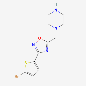 3-(5-Bromothiophen-2-yl)-5-(piperazin-1-ylmethyl)-1,2,4-oxadiazole