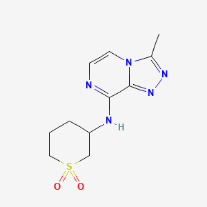 molecular formula C11H15N5O2S B7578714 N-(1,1-dioxothian-3-yl)-3-methyl-[1,2,4]triazolo[4,3-a]pyrazin-8-amine 