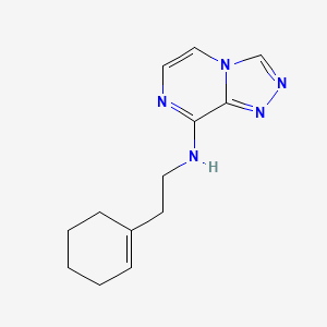 molecular formula C13H17N5 B7578723 N-[2-(cyclohexen-1-yl)ethyl]-[1,2,4]triazolo[4,3-a]pyrazin-8-amine 