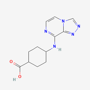 molecular formula C12H15N5O2 B7578731 4-([1,2,4]Triazolo[4,3-a]pyrazin-8-ylamino)cyclohexane-1-carboxylic acid 