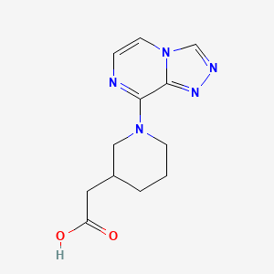 molecular formula C12H15N5O2 B7578737 2-[1-([1,2,4]Triazolo[4,3-a]pyrazin-8-yl)piperidin-3-yl]acetic acid 