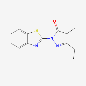 molecular formula C13H13N3OS B7578743 2-(1,3-benzothiazol-2-yl)-5-ethyl-4-methyl-4H-pyrazol-3-one 