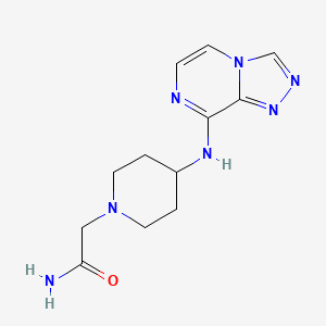 molecular formula C12H17N7O B7578769 2-[4-([1,2,4]Triazolo[4,3-a]pyrazin-8-ylamino)piperidin-1-yl]acetamide 