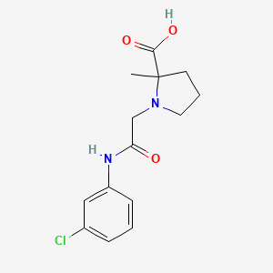 molecular formula C14H17ClN2O3 B7578803 1-[2-(3-Chloroanilino)-2-oxoethyl]-2-methylpyrrolidine-2-carboxylic acid 