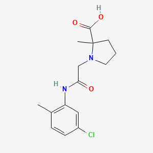 molecular formula C15H19ClN2O3 B7578822 1-[2-(5-Chloro-2-methylanilino)-2-oxoethyl]-2-methylpyrrolidine-2-carboxylic acid 