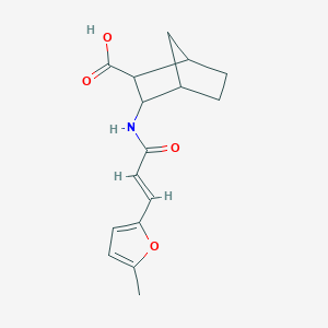 3-[[(E)-3-(5-methylfuran-2-yl)prop-2-enoyl]amino]bicyclo[2.2.1]heptane-2-carboxylic acid