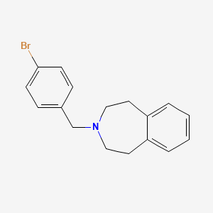 molecular formula C17H18BrN B7578837 3-[(4-Bromophenyl)methyl]-1,2,4,5-tetrahydro-3-benzazepine 