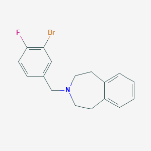 molecular formula C17H17BrFN B7578841 3-[(3-Bromo-4-fluorophenyl)methyl]-1,2,4,5-tetrahydro-3-benzazepine 