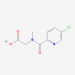 molecular formula C9H9ClN2O3 B7578844 2-[(5-Chloropyridine-2-carbonyl)-methylamino]acetic acid 