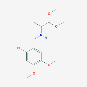 molecular formula C14H22BrNO4 B7578857 N-[(2-bromo-4,5-dimethoxyphenyl)methyl]-1,1-dimethoxypropan-2-amine 