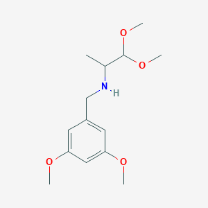 molecular formula C14H23NO4 B7578861 N-[(3,5-dimethoxyphenyl)methyl]-1,1-dimethoxypropan-2-amine 