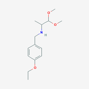 molecular formula C14H23NO3 B7578867 N-[(4-ethoxyphenyl)methyl]-1,1-dimethoxypropan-2-amine 