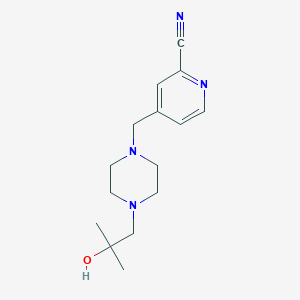 molecular formula C15H22N4O B7578880 4-[[4-(2-Hydroxy-2-methylpropyl)piperazin-1-yl]methyl]pyridine-2-carbonitrile 
