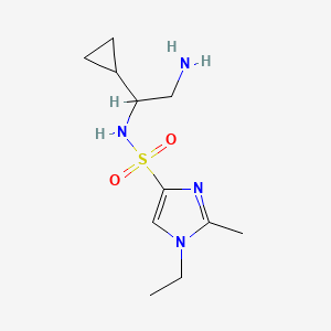molecular formula C11H20N4O2S B7578903 N-(2-amino-1-cyclopropylethyl)-1-ethyl-2-methylimidazole-4-sulfonamide 