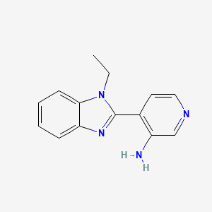 molecular formula C14H14N4 B7578908 4-(1-Ethylbenzimidazol-2-yl)pyridin-3-amine 