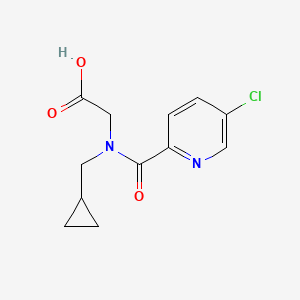 molecular formula C12H13ClN2O3 B7578914 2-[(5-Chloropyridine-2-carbonyl)-(cyclopropylmethyl)amino]acetic acid 